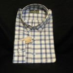 Casual Blue and White Gingham Guy's Shirt XL