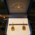 Exquisite Citrine and Diamond Earrings Featuring 14t. Yellow Gold