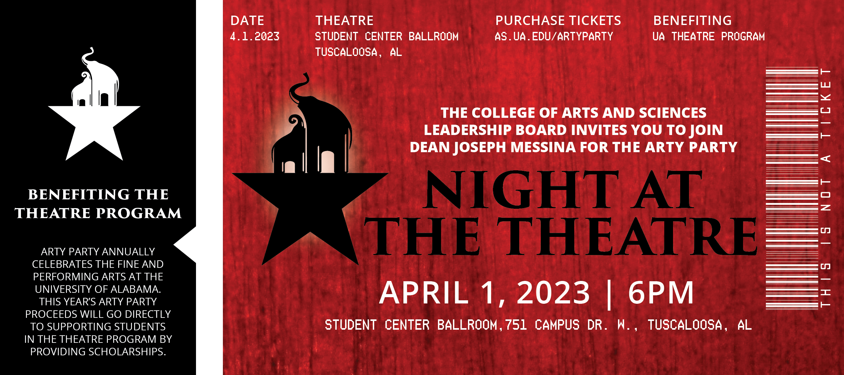 A Night at the Theatre, the 2023 Arty Party event benefiting the UA theatre program, April 1, 2023