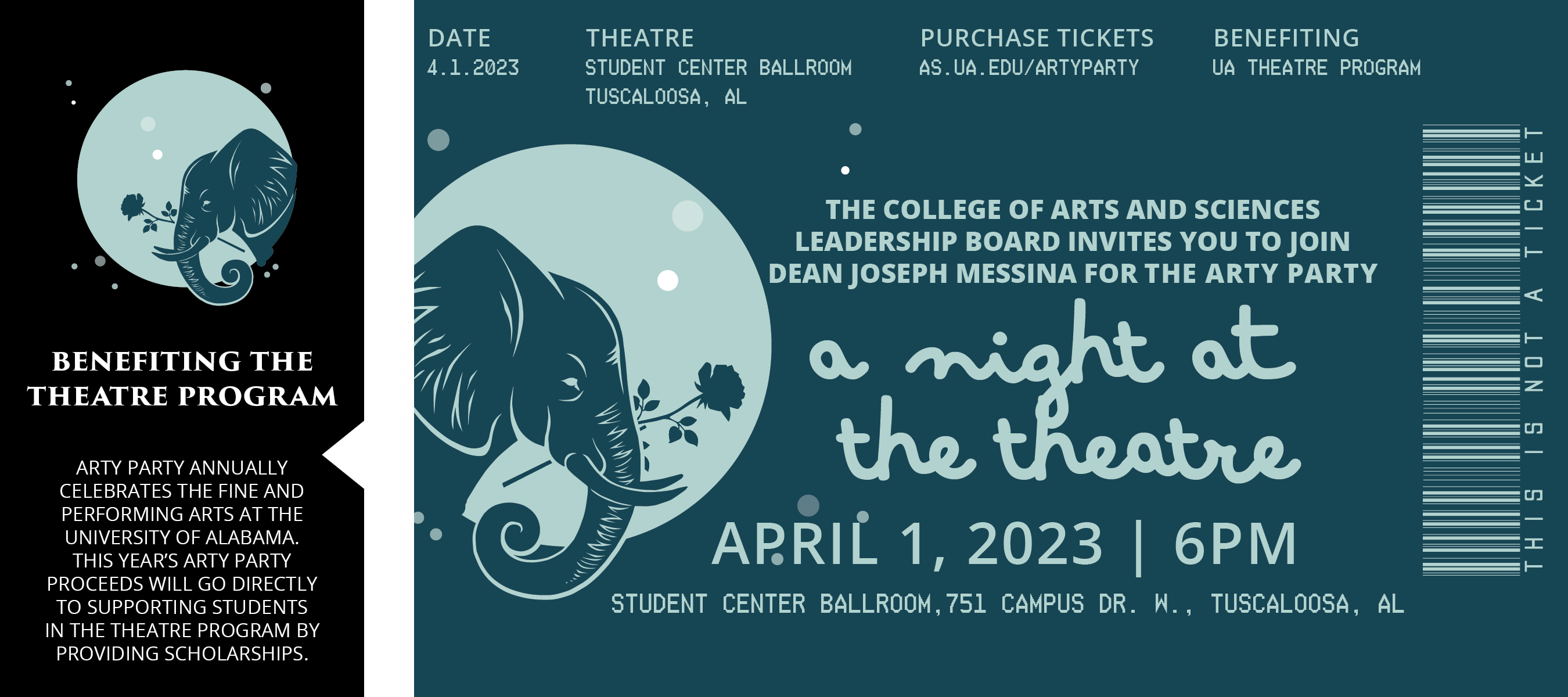 A Night at the Theatre, the 2023 Arty Party event benefiting the UA theatre program, April 1, 2023